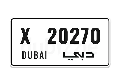 Dubai plate number code X 2027