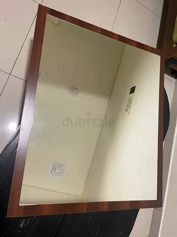 Mirror with wood frame 80x80cm