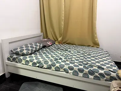 Comfortable double mattress + 2 pillows + cot