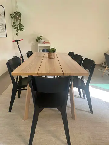 Stunning IKEA Modern Dining Table with Black Chairs