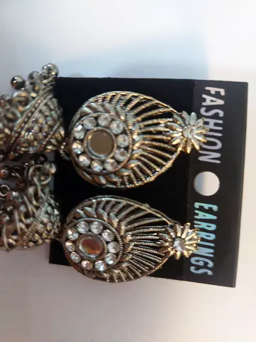 Jhumka Stylish Silver Ornate Earrings