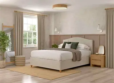 Modern and Cozy Bed with Nightstand