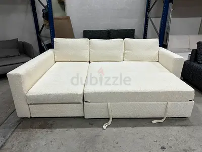 IKEA Manstad L shape sofa bed with storage beige