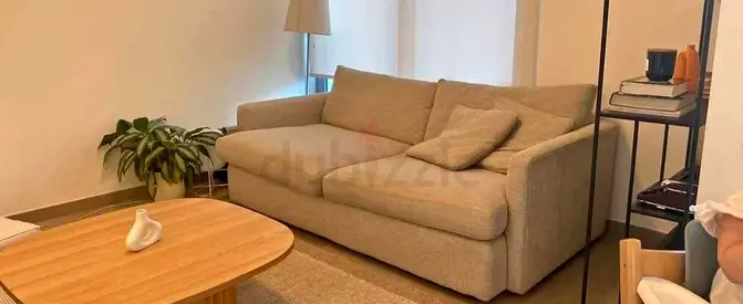 CrateBarrel Lounge Deep feather filled three Seater Sofa Beige