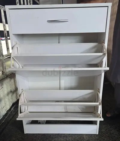 Sturdy White Storage Cabinet with Drawers