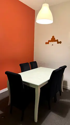 Stylish Dining Table Set with Black Chairs