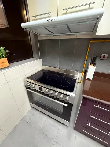 Stylish Silver Electric 5 ring induction Cooker with Oven