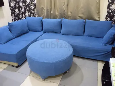 L shape 7 seater sofa sert with covers and centre table