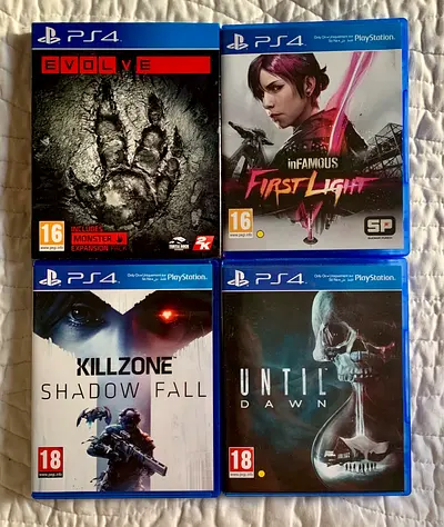 EVOLVE, Kill ZOne, Until Dawn, inFAMOUS Fisrt Light.