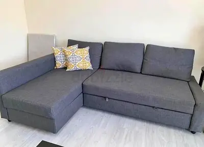 Comfortable L-Shaped Grey Sofa bed with Storage