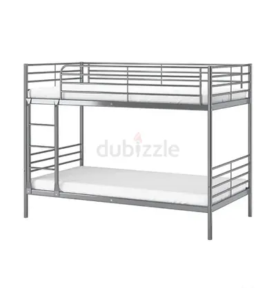 Silver Metal Steel Heavy Duty Bunk Bed