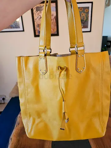 Stylish FURLA mustard colored Tote bag