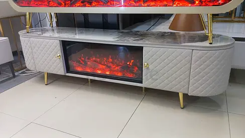 Elegant Modern TV Unit with Electric Fireplace