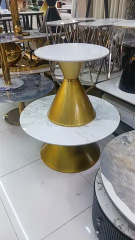 Elegant Modern Coffee Table with Golden Accent