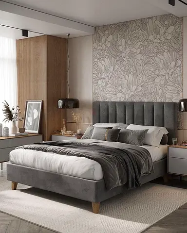 Gray king Size Bed Frame
