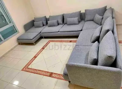 Spacious Grey L-Shaped Sofa for Sale