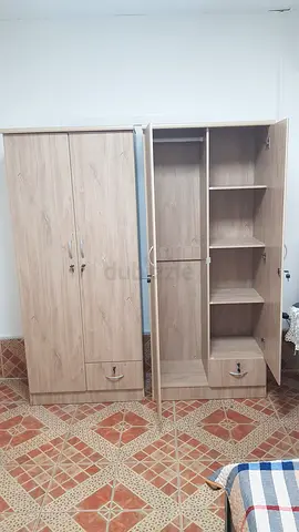 Stylish Wooden Wardrobe with Shelves and Drawers