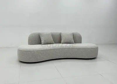 Stylish Curved Sofa with Cushions