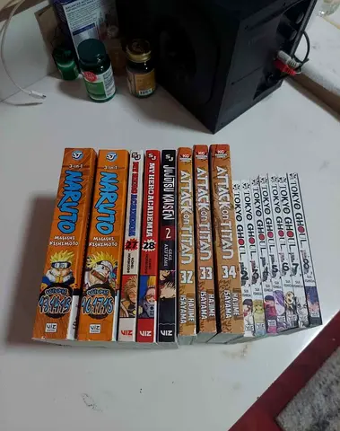 Manga collection (Naruto, Attack on Titan, Hero academia, Tokyo Ghoul, Jujutsu Kaisen)