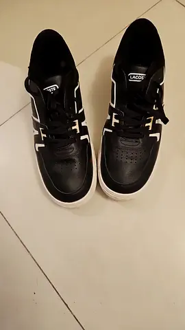 Lacoste shoes leather black and white