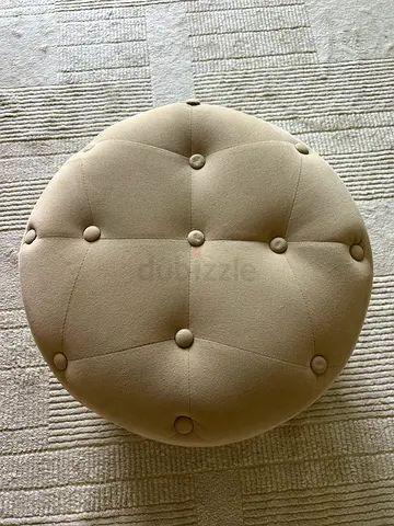 Soft Velvet fabric padded foot stool - light moka/light beige/silver/grey colour