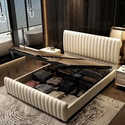 New Modern Queen Size Bed with Hydraulic Storage