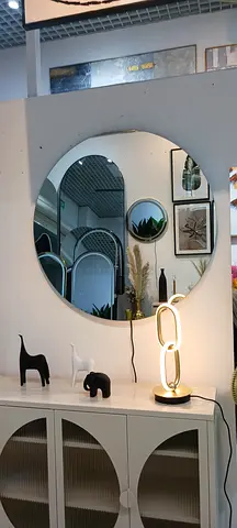 Modern Round Mirror with Lighting