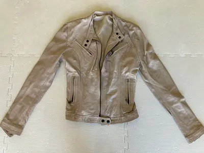 Italian leather jacket gray S size