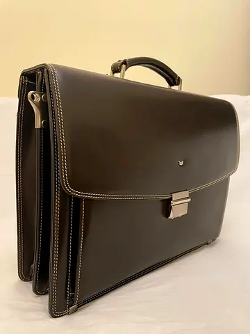 Elegant Black Leather Briefcase