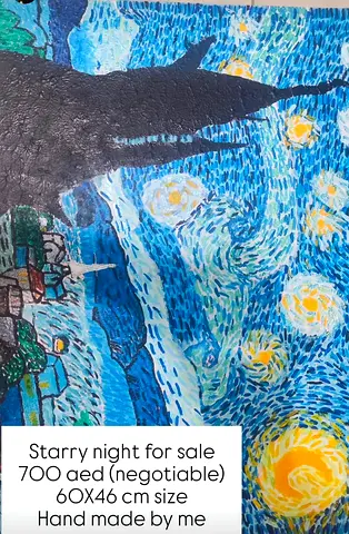 Handmade Starry Night Art Piece
