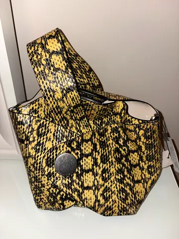 Charles and Keith Yellow Snakeskin Handbag