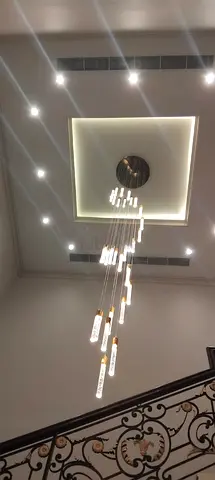 Spiral Chandelier Stairway Tower Entrance 5 Meters LED