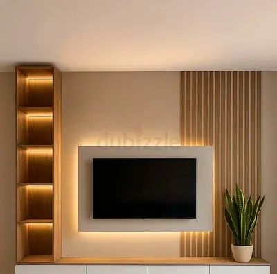 Modern Entertainment Center with Ambient Lighting