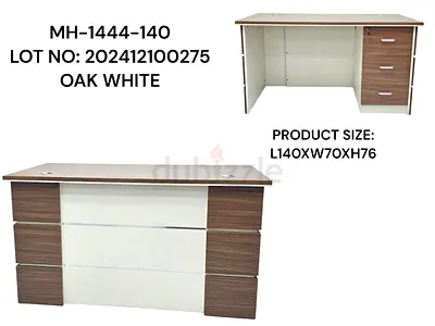 Stylish Oak White Office Desk with Drawers