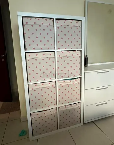 Stylish Storage Cabinet with Cute Heart Bins