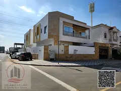 Villa for sale in Ajman, Al Yasmin area. 5 master bedrooms, majlis, 2 living rooms, and a maid's
