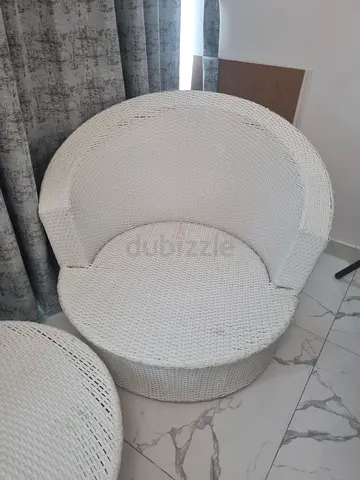 Stylish White Woven Lounge Chair