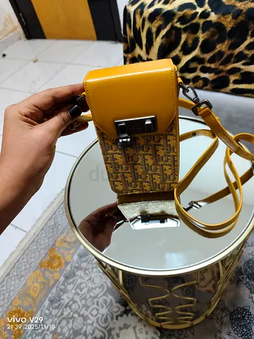 Stylish Yellow Crossbody Bag with Unique Design
