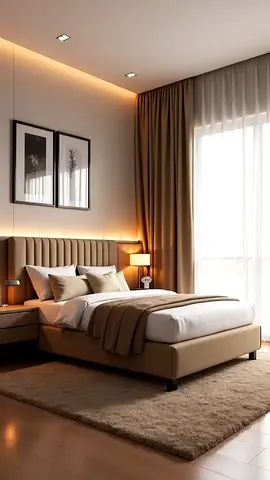 Beige King Size Bed 180cm*200cm