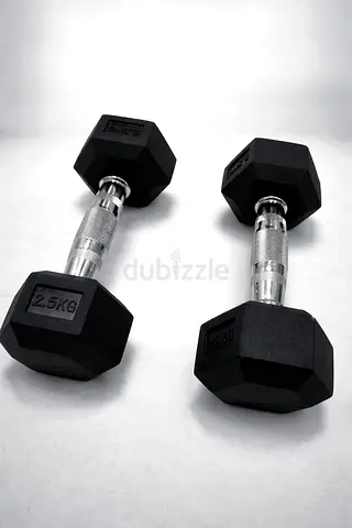 2.5 KG Hex Dumbbells Pair – Rubber Coated | Like New