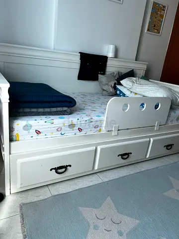 Charming White day Bed two layer - pure wooden (only Frame)