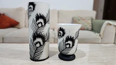 Elegant table vase Black and white (homecentre)