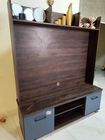 Modern Wooden Entertainment Center with Storage