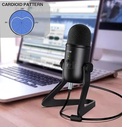 FIFINE USB Podcast Microphone for Recording Streaming on PC and Mac,Condenser Computer Gaming Mic fo