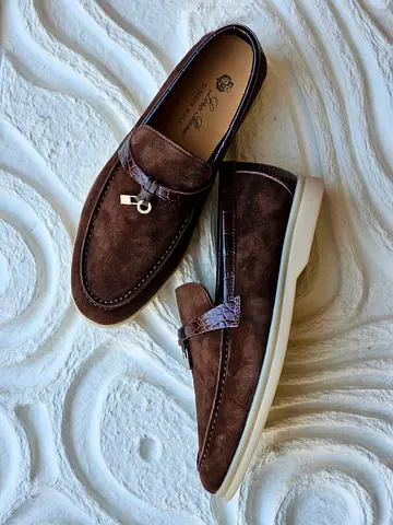 Loro piana Brown Suede Loafers