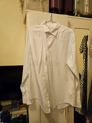 Mens White Zara Button-Up Shirt - Large