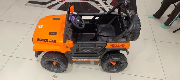 Kids Electric Orange Jeep Ride-On Car