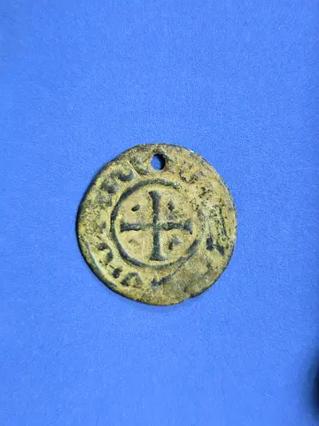 Unique Antique Coin with Cross Motif