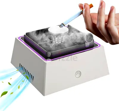 Intake Ashtray, Ashtray with Air Purifier Smokeless Ashtray 2 in 1 with Air Purifier