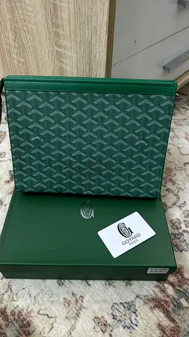 Elegant Goyard Green Pouch with Box